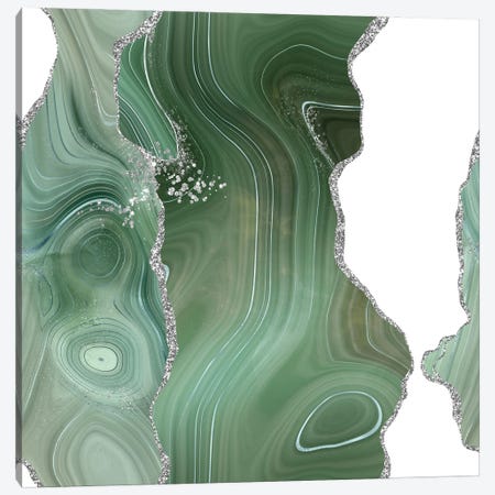 Sage Silver Agate Texture VIII Canvas Print #AKD500} by Aloke Design Art Print