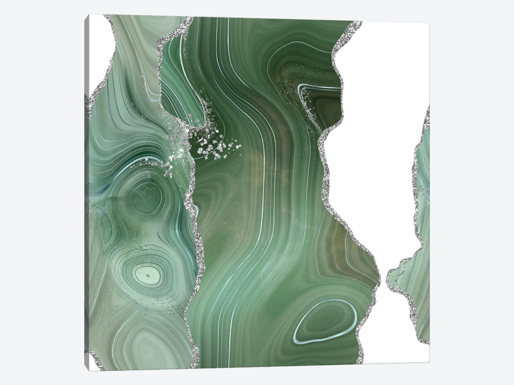Sage Silver Agate Texture VIII by Aloke Design 1-piece Canvas Art