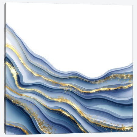 Sparkling Blue Agate Texture III Canvas Print #AKD511} by Aloke Design Canvas Wall Art