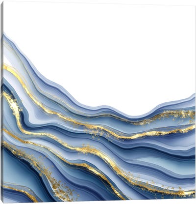Sparkling Blue Agate Texture III Canvas Art Print - Aloke Design