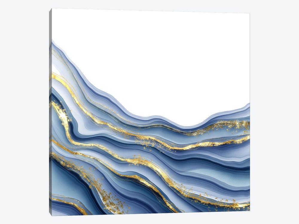 Sparkling Blue Agate Texture III by Aloke Design 1-piece Canvas Artwork