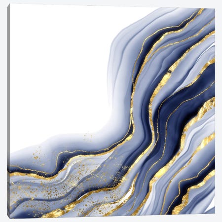Sparkling Blue Agate Texture XIII Canvas Print #AKD521} by Aloke Design Canvas Print