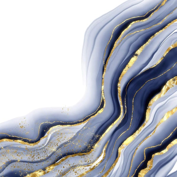 Aloke Design: Sparkling Blue Agate Texture XIII by Aloke Design