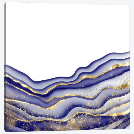 Sparkling Blue Agate Texture XV Canvas Print #AKD523} by Aloke Design Art Print