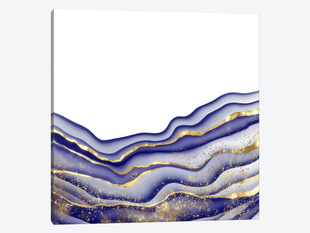 Sparkling Blue Agate Texture XV by Aloke Design 1-piece Canvas Print
