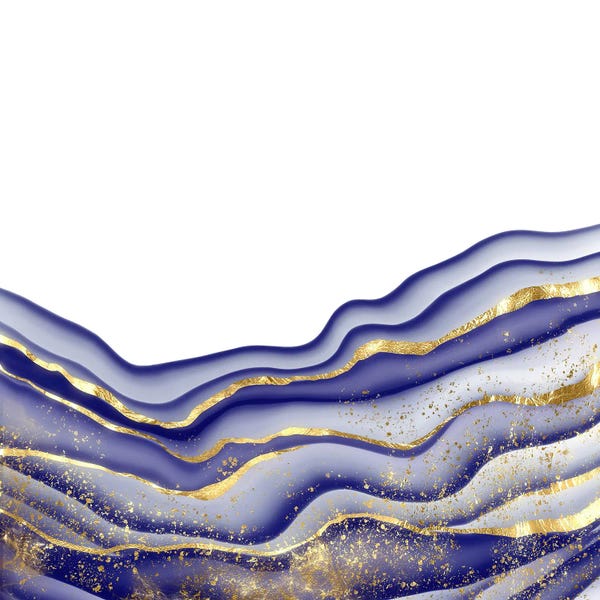 Agates, Geodes & Minerals: Sparkling Blue Agate Texture XV by Aloke Design