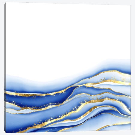 Sparkling Blue Agate Texture XVIII Canvas Print #AKD526} by Aloke Design Canvas Artwork