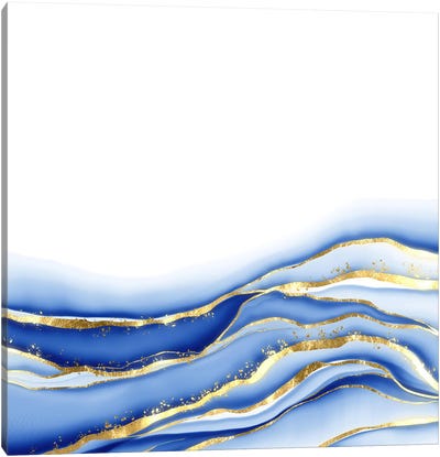 Sparkling Blue Agate Texture XVIII Canvas Art Print - Agate, Geode & Mineral Art