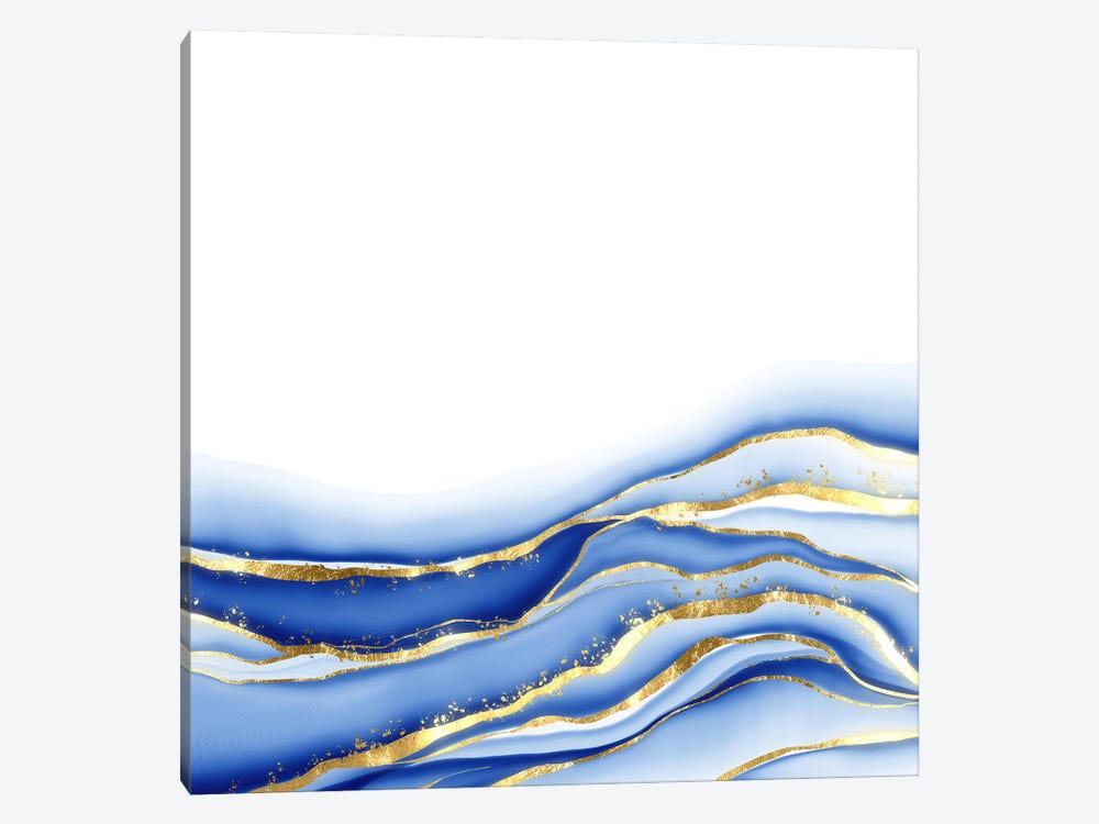 Sparkling Blue Agate Texture XVIII by Aloke Design 1-piece Canvas Wall Art