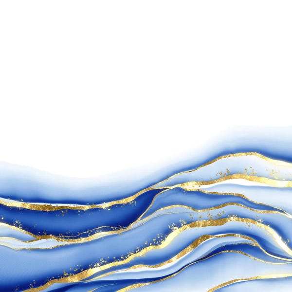 Aloke Design: Sparkling Blue Agate Texture XVIII by Aloke Design