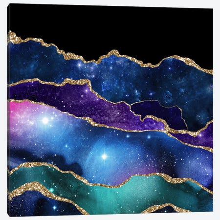 Starry Agate Texture II Canvas Print #AKD530} by Aloke Design Canvas Artwork