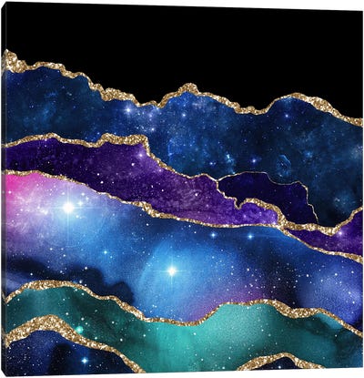 Starry Agate Texture II Canvas Art Print - Agate, Geode & Mineral Art