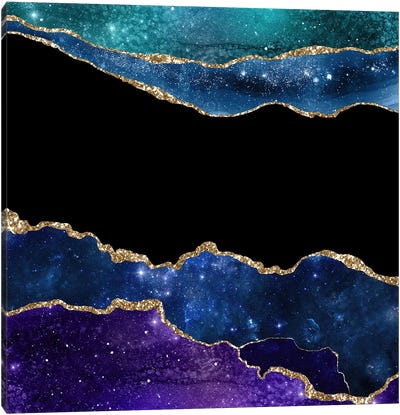 Starry Agate Texture III Canvas Art Print - Agate, Geode & Mineral Art