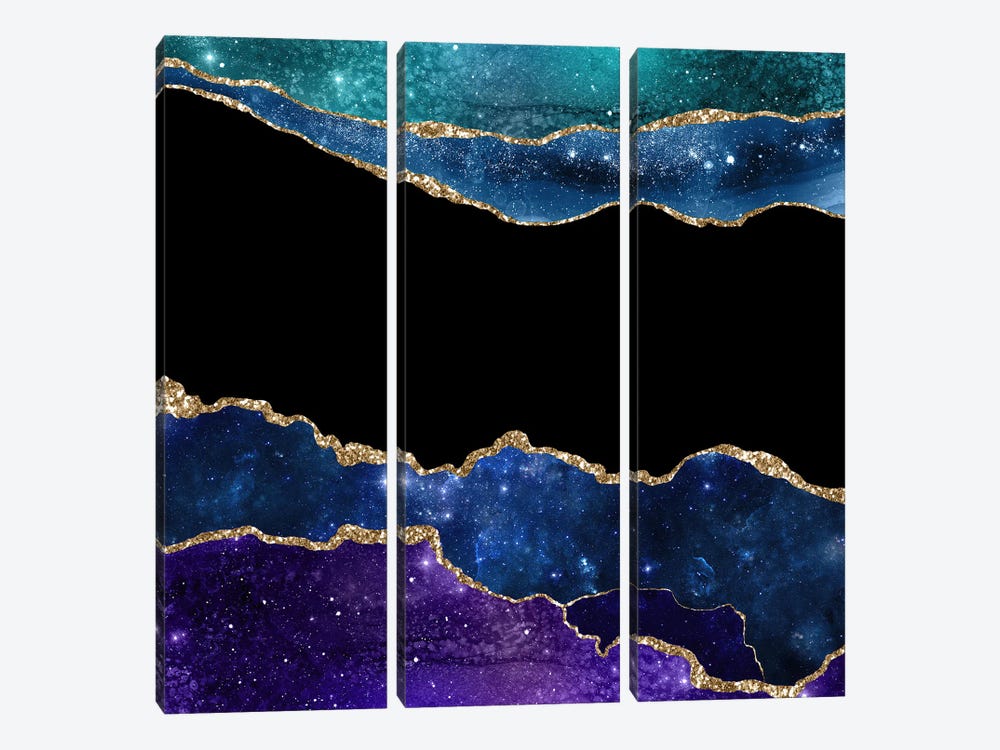 Starry Agate Texture III by Aloke Design 3-piece Canvas Art