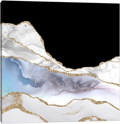 White Gold Agate Texture I Canvas Art Print - Agate, Geode & Mineral Art