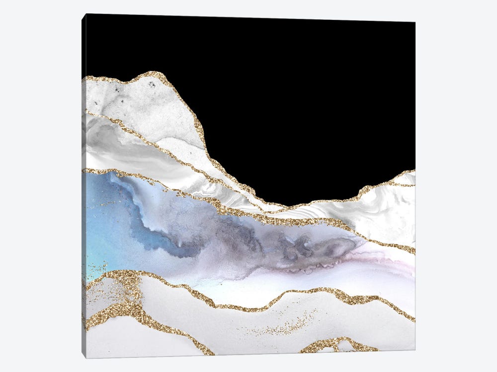 White Gold Agate Texture I by Aloke Design 1-piece Canvas Artwork