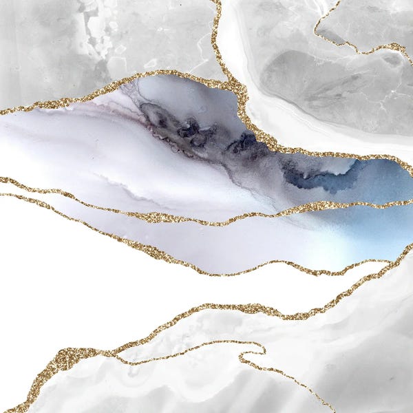 Aloke Design: White Gold Agate Texture V by Aloke Design
