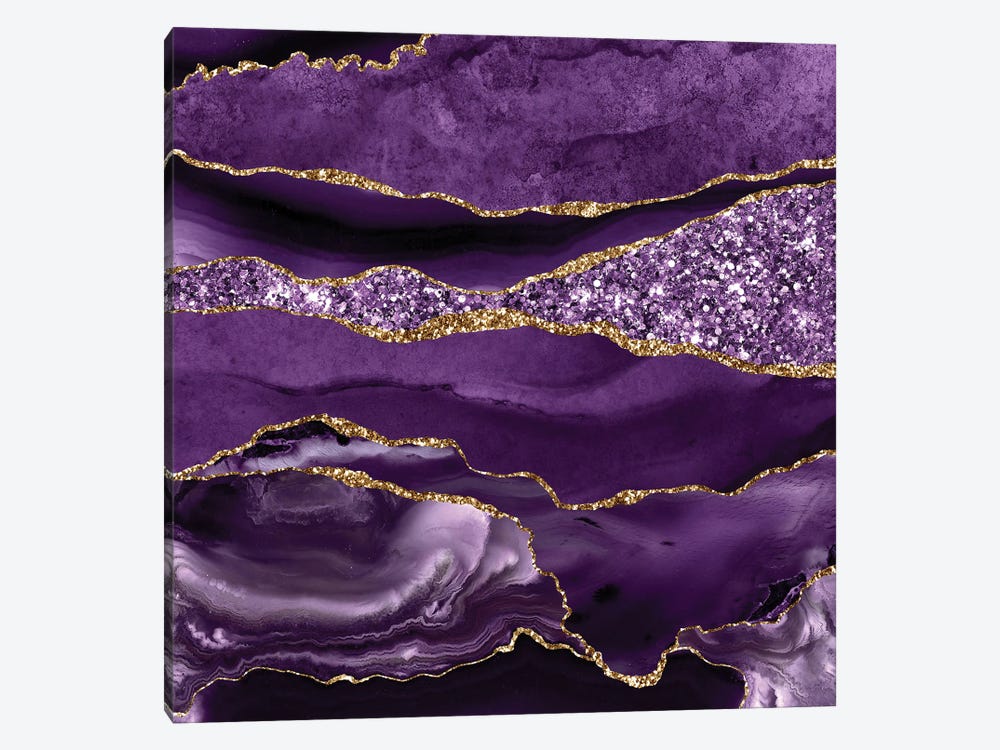 Agate Glitter Ocean Texture I by Aloke Design 1-piece Canvas Print