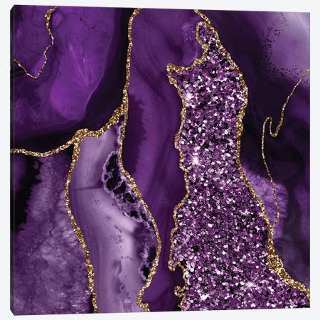 Agate Glitter Ocean Texture IV Canvas Print #AKD61} by Aloke Design Canvas Artwork