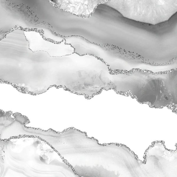 Silver: White Silver Agate Texture VI by Aloke Design