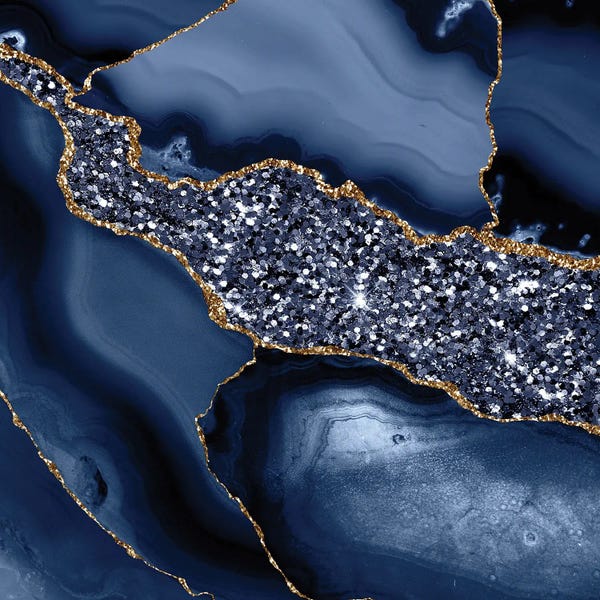 Agates, Geodes & Minerals: Agate Glitter Ocean Texture V by Aloke Design