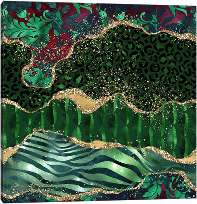 Wild Glitter Agate Texture I Canvas Art Print - Agate, Geode & Mineral Art