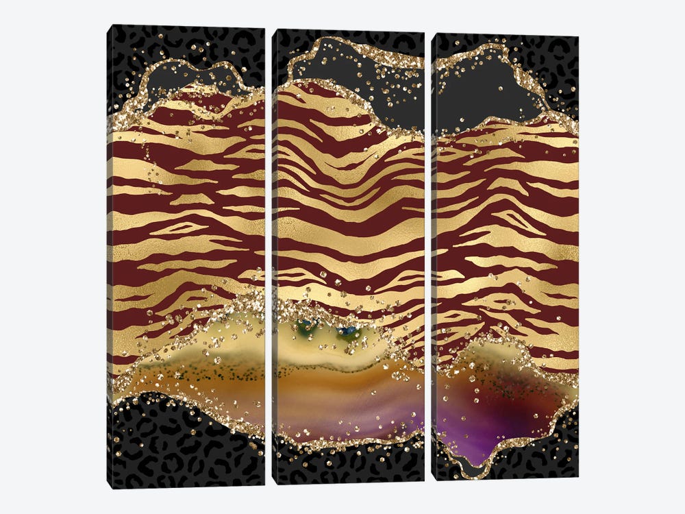 Wild Glitter Agate Texture IV by Aloke Design 3-piece Canvas Art