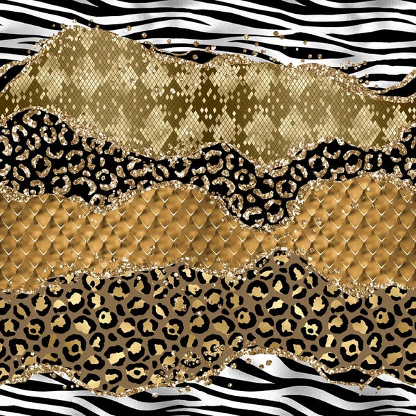 Animal Patterns: Wild Glitter Agate Texture V by Aloke Design