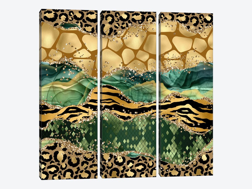 Wild Glitter Agate Texture VI by Aloke Design 3-piece Canvas Print
