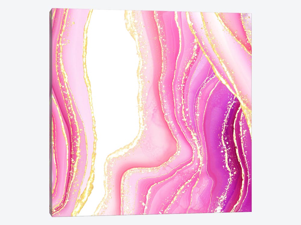 Sparkling Pink Agate Texture V by Aloke Design 1-piece Canvas Art