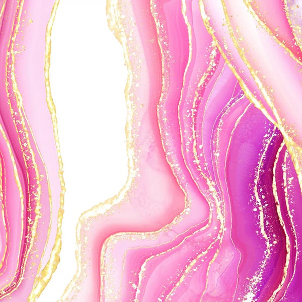 Agates, Geodes & Minerals: Sparkling Pink Agate Texture V by Aloke Design