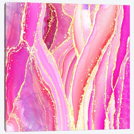 Sparkling Pink Agate Texture VII Canvas Print #AKD648} by Aloke Design Canvas Art
