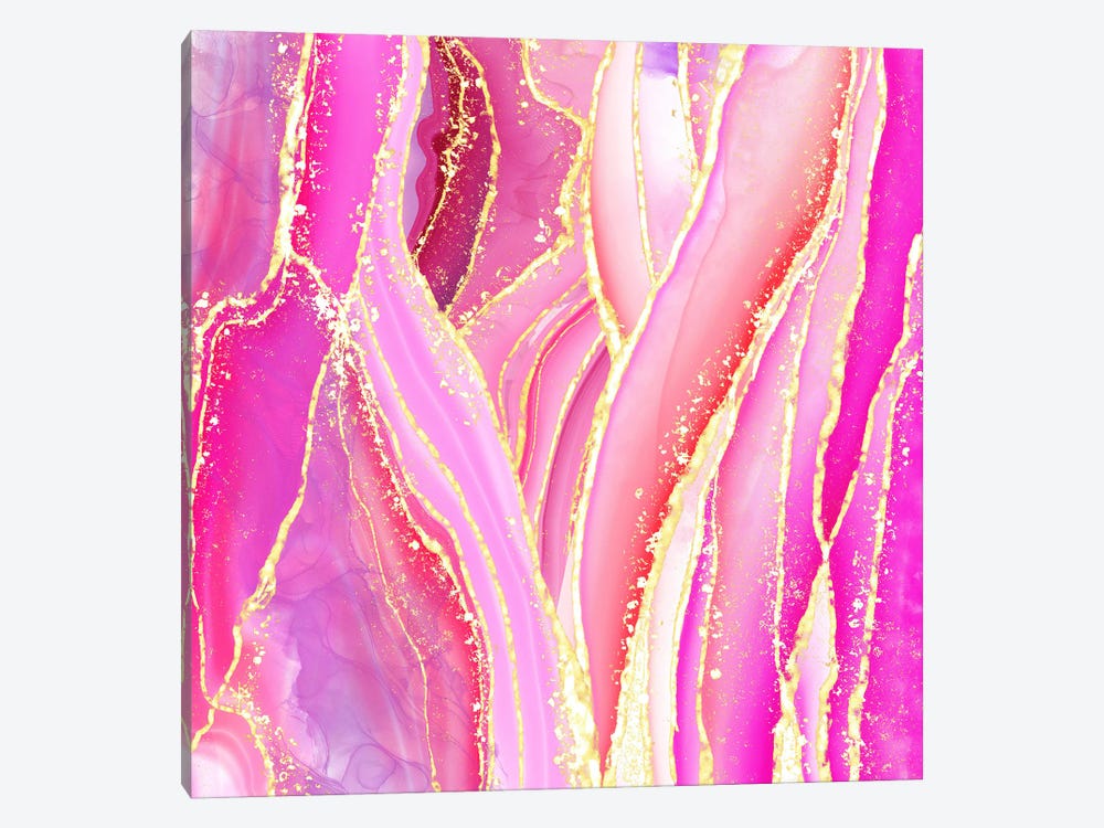 Sparkling Pink Agate Texture VII by Aloke Design 1-piece Canvas Wall Art