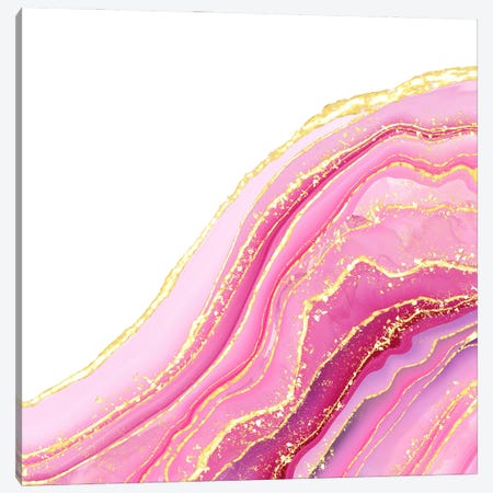 Sparkling Pink Agate Texture X Canvas Print #AKD651} by Aloke Design Canvas Print