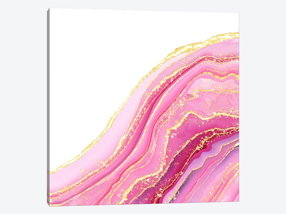 Sparkling Pink Agate Texture X by Aloke Design 1-piece Canvas Wall Art