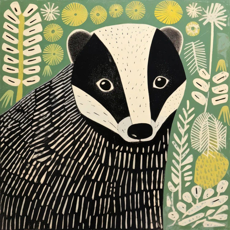 Green Badger by Aloke Design wall art