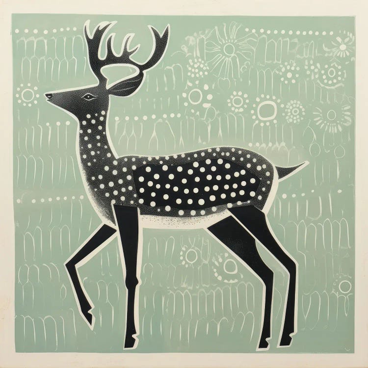 Green Caribou by Aloke Design wall art
