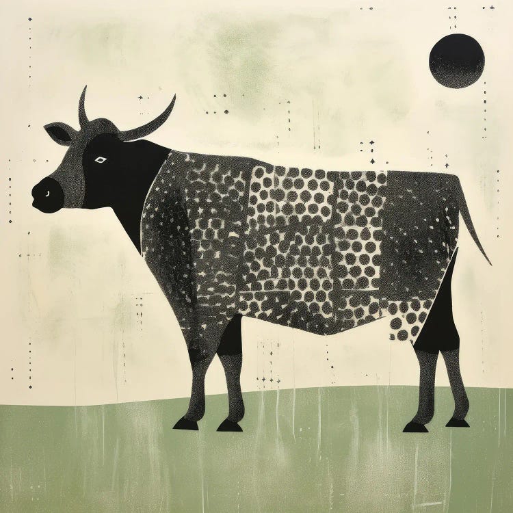 Green Cow by Aloke Design wall art