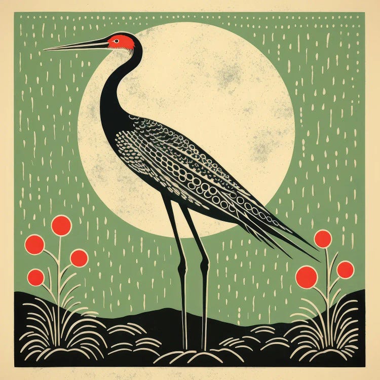 Green Crane by Aloke Design wall art