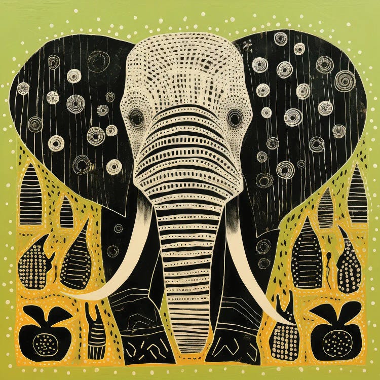 Green Elephant by Aloke Design wall art