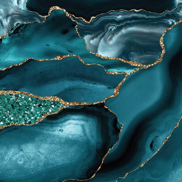 Aloke Design: Agate Glitter Ocean Texture X by Aloke Design