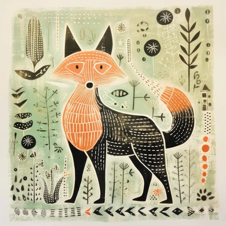 Green Fox by Aloke Design wall art