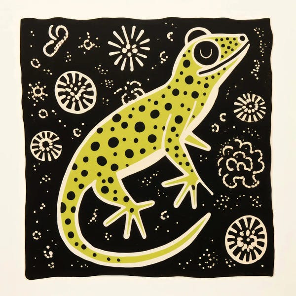 Lizards: Green Gecko by Aloke Design