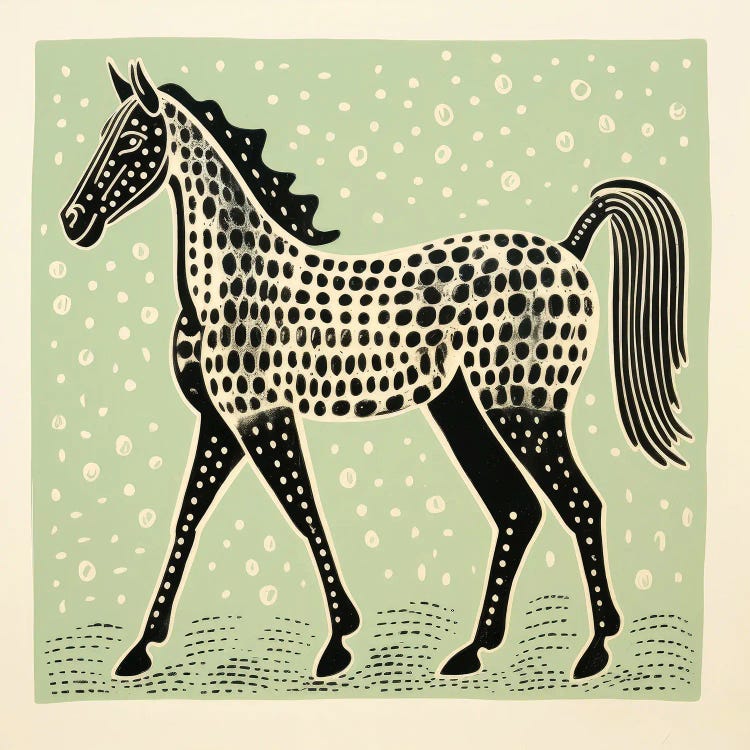Green Horse by Aloke Design wall art