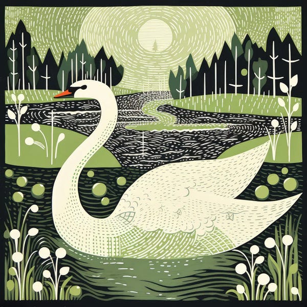 Aloke Design: Green Swan by Aloke Design