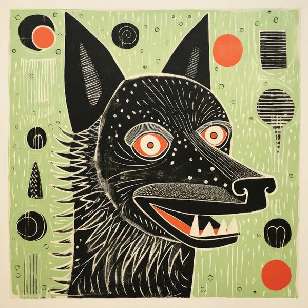 Wolves: Green Wolf by Aloke Design