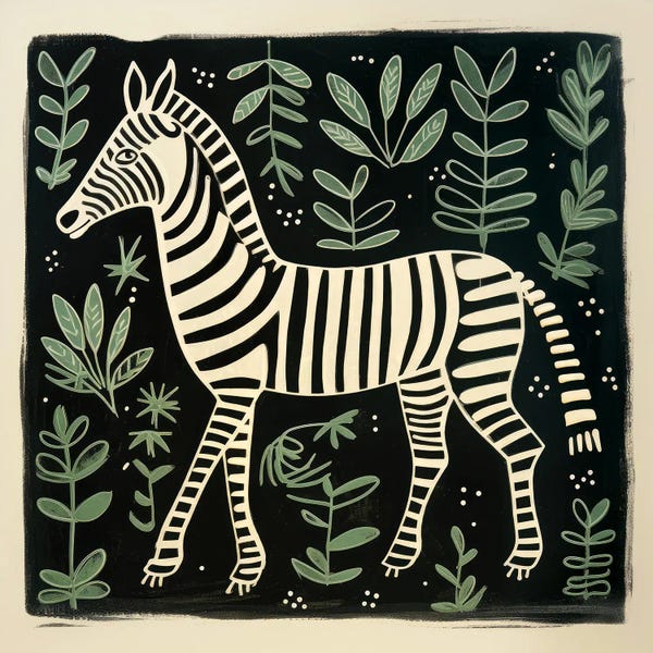 Zebras: Green Zebra by Aloke Design