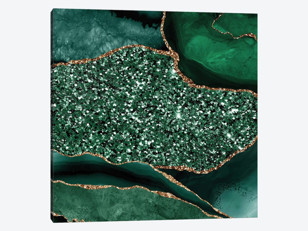 Agate Glitter Ocean Texture XIII by Aloke Design 1-piece Canvas Art Print