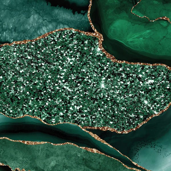 Seasonal Glam: Agate Glitter Ocean Texture XIII by Aloke Design