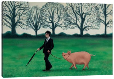 In England Canvas Art Print - Pig Art